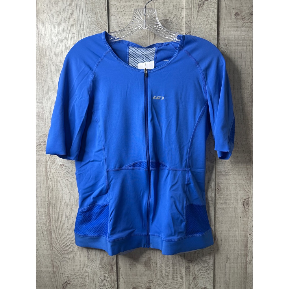 Garneau Womens Sprint Tri Jersey XL Blue Cycling Triathlon Full Zip Shirt